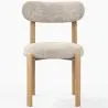 Sedia da pranzo Rivestita in chenille - Gambe effetto rovere - Design ergonomico e moderno - Okare image 7