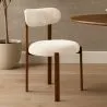 Sedia da pranzo rivestita in Chenille – Gambe effetto legno scuro – Design ergonomico e moderno – Okare image 7