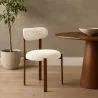 Sedia da pranzo rivestita in Chenille – Gambe effetto legno scuro – Design ergonomico e moderno – Okare image 7