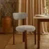 Sedia da pranzo rivestita in Chenille – Gambe effetto legno scuro – Design ergonomico e moderno – Okare image 7