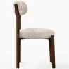 Sedia da pranzo rivestita in Chenille – Gambe effetto legno scuro – Design ergonomico e moderno – Okare image 7