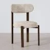 Sedia da pranzo rivestita in Chenille – Gambe effetto legno scuro – Design ergonomico e moderno – Okare image 7