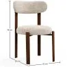 Sedia da pranzo rivestita in Chenille – Gambe effetto legno scuro – Design ergonomico e moderno – Okare image 7