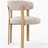 Poltrona da soggiorno con braccioli rivestita in Chenille – Gambe effetto Rovere – Design ergonomico e moderno – Okare image 7