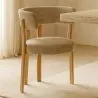 Poltrona da soggiorno con braccioli rivestita in Chenille – Gambe effetto Rovere – Design ergonomico e moderno – Okare image 7