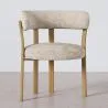 Poltrona da soggiorno con braccioli rivestita in Chenille – Gambe effetto Rovere – Design ergonomico e moderno – Okare image 7