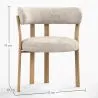 Poltrona da soggiorno con braccioli rivestita in Chenille – Gambe effetto Rovere – Design ergonomico e moderno – Okare image 7