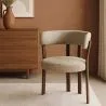 Poltrona da soggiorno con braccioli rivestita in Chenille – Gambe effetto legno scuro – Design ergonomico e moderno – Okare image 7