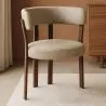 Poltrona da soggiorno con braccioli rivestita in Chenille – Gambe effetto legno scuro – Design ergonomico e moderno – Okare image 7