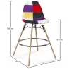 Sgabello da Bar - Rivestimento Patchwork - Design Scandinavo e Gambe in Legno - Skögur image 7