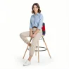 Sgabello da Bar - Rivestimento Patchwork - Design Scandinavo e Gambe in Legno - Skögur image 7