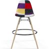 Sgabello da Bar - Rivestimento Patchwork - Design Scandinavo e Gambe in Legno - Skögur image 7