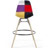 Sgabello da Bar - Rivestimento Patchwork - Design Scandinavo e Gambe in Legno - Skögur image 7