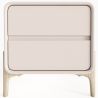 Comodino scandi moderno rivestito in ecopelle con 2 cassetti e gambe in legno naturale - Bennis image 7