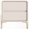 Comodino scandi moderno rivestito in ecopelle con 2 cassetti e gambe in legno naturale - Bennis image 7