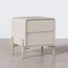Comodino scandi moderno rivestito in ecopelle con 2 cassetti e gambe in legno naturale - Bennis image 7