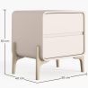 Comodino scandi moderno rivestito in ecopelle con 2 cassetti e gambe in legno naturale - Bennis image 7