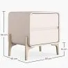 Comodino scandi moderno rivestito in ecopelle con 2 cassetti e gambe in legno naturale - Bennis image 7