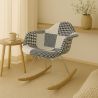 Sedia a dondolo stile Nordic Patchwork– Rivestita in Tessuto – Patchwork Sam  image 7