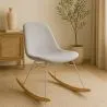 Sedia a dondolo moderna in tessuto imbottito per adulti - Gambe in acciaio e legno - Skögur image 7