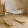 Sedia a dondolo moderna in tessuto imbottito per adulti - Gambe in acciaio e legno - Skögur image 7