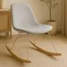 Sedia a dondolo moderna in tessuto imbottito per adulti - Gambe in acciaio e legno - Skögur image 7