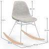 Sedia a dondolo moderna in tessuto imbottito per adulti - Gambe in acciaio e legno - Skögur image 7