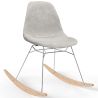 Sedia a dondolo moderna in tessuto imbottito per adulti - Gambe in acciaio e legno - Skögur image 7