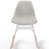 Sedia a dondolo moderna in tessuto imbottito per adulti - Gambe in acciaio e legno - Skögur image 7