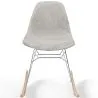 Sedia a dondolo moderna in tessuto imbottito per adulti - Gambe in acciaio e legno - Skögur image 7