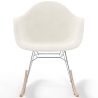 Sedia a dondolo Bouclé con braccioli – Design scandinavo con acciaio e legno - Nordika image 7