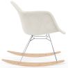 Sedia a dondolo Bouclé con braccioli – Design scandinavo con acciaio e legno - Nordika image 7
