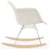 Sedia a dondolo Bouclé con braccioli – Design scandinavo con acciaio e legno - Nordika image 7