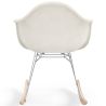 Sedia a dondolo Bouclé con braccioli – Design scandinavo con acciaio e legno - Nordika image 7