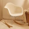 Sedia a dondolo Bouclé con braccioli – Design scandinavo con acciaio e legno - Nordika image 7