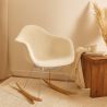 Sedia a dondolo Bouclé con braccioli – Design scandinavo con acciaio e legno - Nordika image 7