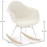 Sedia a dondolo Bouclé con braccioli – Design scandinavo con acciaio e legno - Nordika image 7