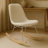 Sedia a dondolo Minimalista Bouclé – Stile Nordic con Base in Legno e Acciaio - Skögur image 7