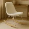 Sedia a dondolo Minimalista Bouclé – Stile Nordic con Base in Legno e Acciaio - Skögur image 7