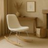 Sedia a dondolo Minimalista Bouclé – Stile Nordic con Base in Legno e Acciaio - Skögur image 7