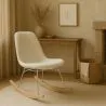 Sedia a dondolo Minimalista Bouclé – Stile Nordic con Base in Legno e Acciaio - Skögur image 7