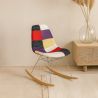 Sedia a dondolo moderna Patchwork – Stile nordico con gambe in legno e acciaio - Skögur image 7