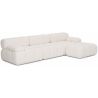 Sofa Modulare Chaise Longue Rivestito in Tessuto Bouclé - 3/4 posti - Bianca image 7