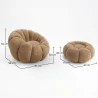 Poltrona con Pouf Rivestita – Tessuto Morbido – Rubi image 7