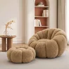 Poltrona con Pouf Rivestita – Tessuto Morbido – Rubi image 7