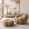 Poltrona con Pouf Rivestita – Tessuto Morbido – Rubi image 7