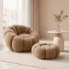 Poltrona con Pouf Rivestita – Tessuto Morbido – Rubi image 7