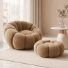 Poltrona con Pouf Rivestita – Tessuto Morbido – Rubi image 7