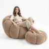 Poltrona con Pouf Rivestita – Tessuto Morbido – Rubi image 7