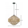Lampadario a sospensione - Corda naturale e Struttura in metallo nero - Lapor image 7